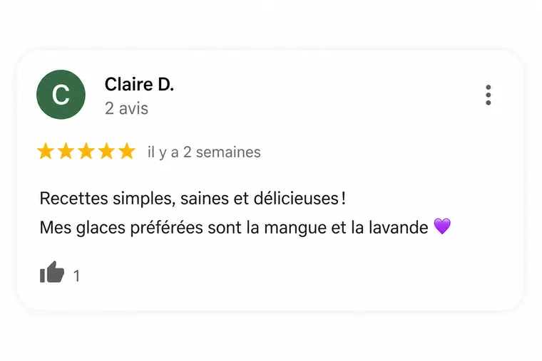 Avis de lecteur n°1 sur 56 glaces (capture d'écran)