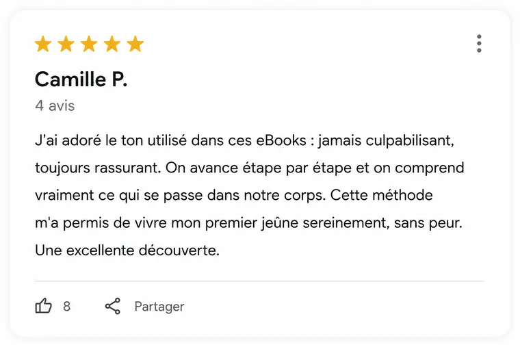 Avis de lecteur n°3 sur Jeûnez chez vous (capture d'écran)