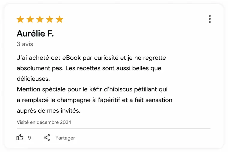 Avis de lecteur n°3 sur Noël CRU — Recettes festives (capture d'écran)