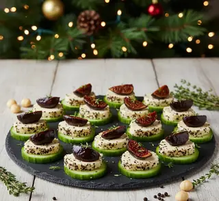Canapés concombre au faux-mage