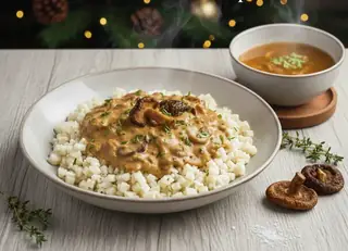 Riz de panais sauce forestière