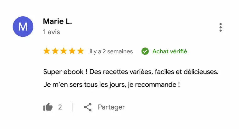 Avis de lecteur n°3 sur 100 salades (capture d'écran)