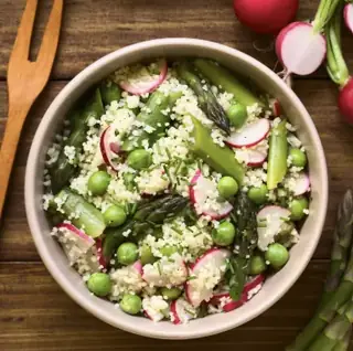 Taboulé de chou-fleur et asperges