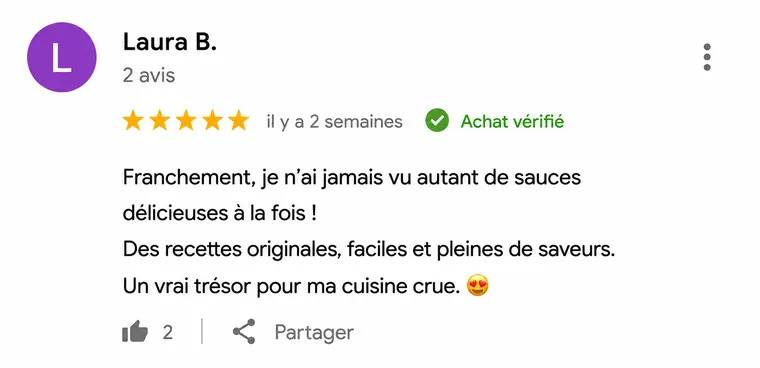 Avis de lecteur n°3 sur 100 sauces (capture d'écran)